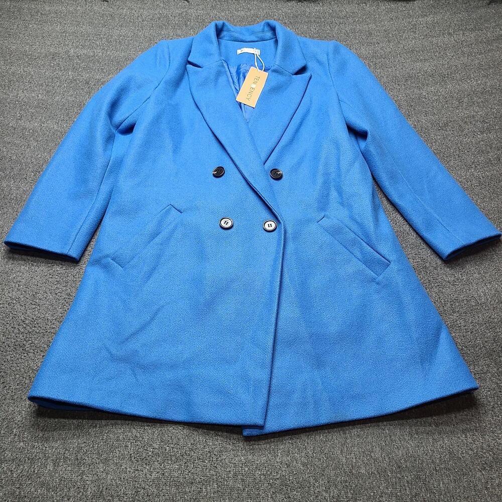 Tendency Coat Womens Medium Double Breasted‎ Long Lined Classic Peacoat EU 40
